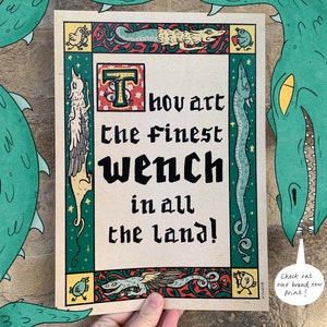 Thou Art The Finest Wench in All The Land Medieval A4 Laser Printed Print