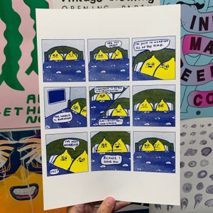 Na końcu mam cię, gorzka cytryna, komiks A4, wydruk risograficzny, plakat