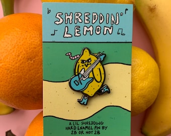 Shredding Lemon Bitter Guitar Solo Hard Enamel Pin Badge Fruity Joy