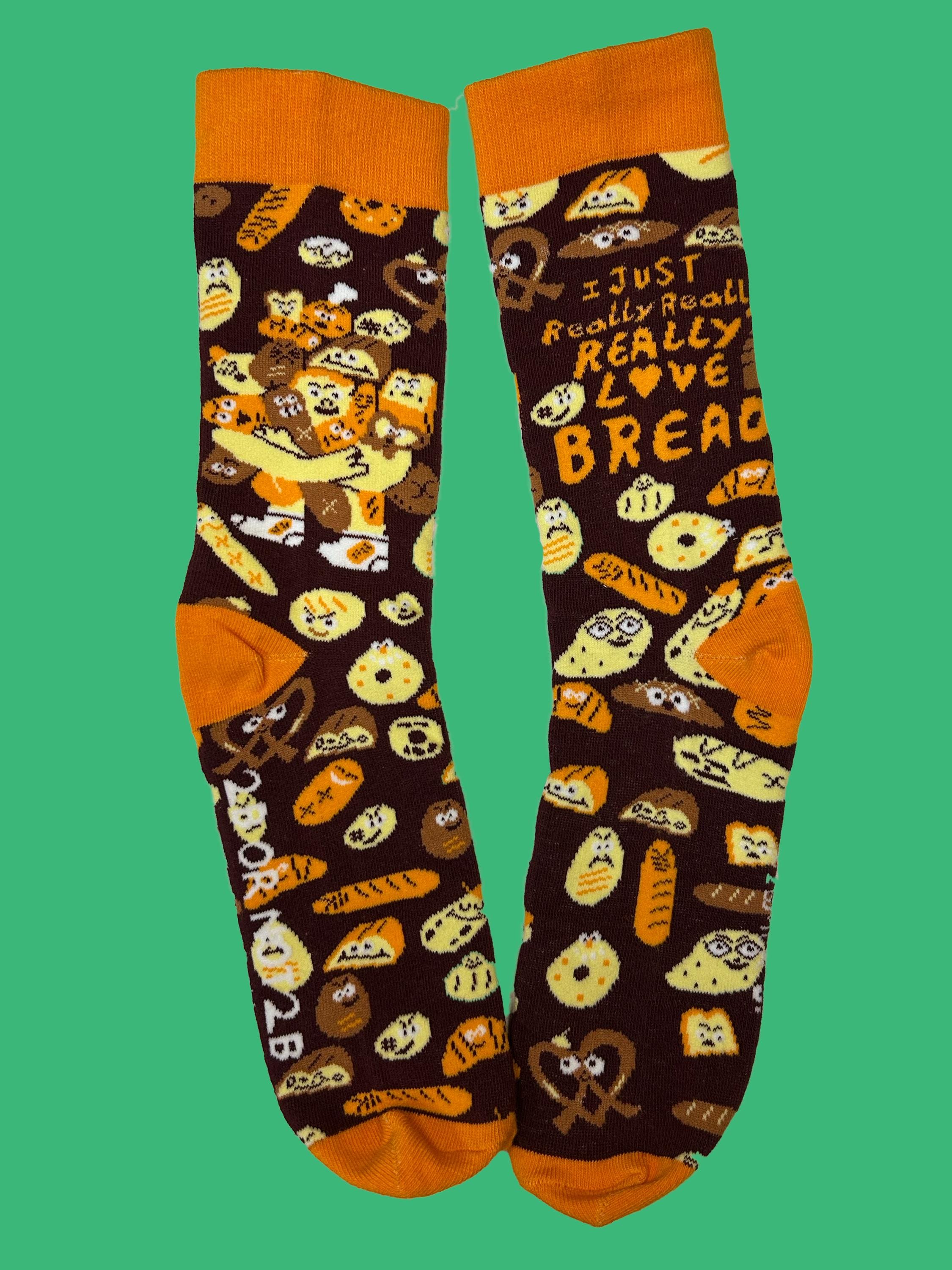 Ik hou echt echt van broodsokken met ronde hals en all-over print