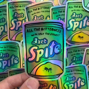 Holo Holographic Shiny Diet Spite Bitter Lemon Can Vinyl Stickers