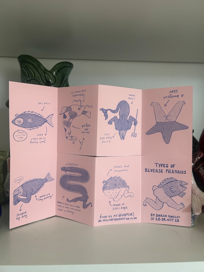 Reverse Mermaid Mini Zine: Risograph Fishbutt Art (A7) - Etsy