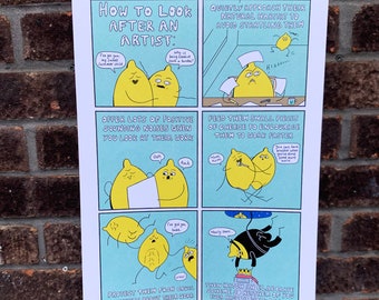 How To Look After An Artist Lemotional Comic Bitter Lemon A4 Digital Print Laser Printed