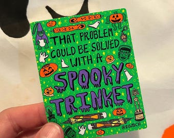 Spooky Trinket Halloween Vinyl Sticker (7.5cm)