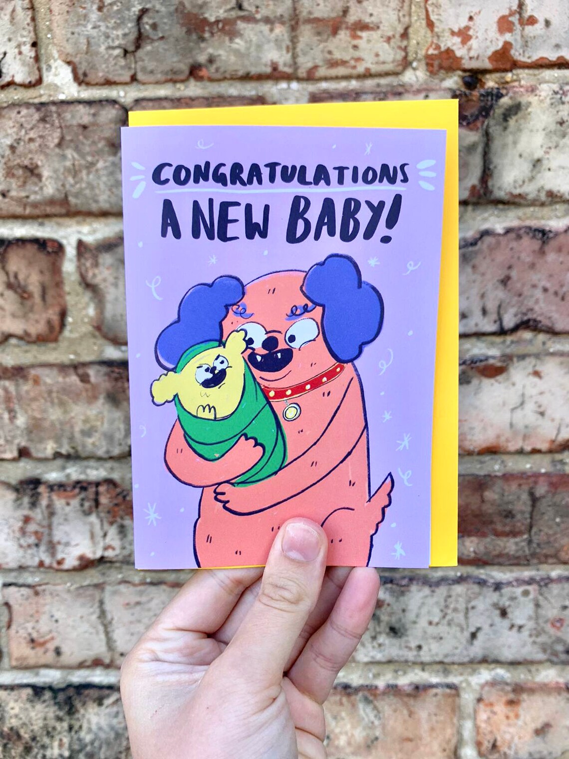 Herzlichen Glückwunsch Ein neues Baby Hund Karte Welpen Etsy