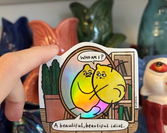 Mirror Lemon Vinyl Sticker Beautiful Idiot Lemotional Comic Art