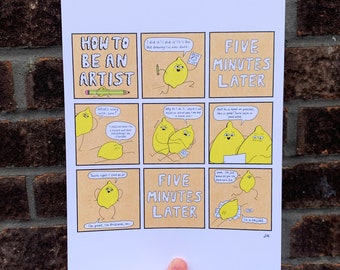 How To Be An Artist Lemotional Comic Bitter Lemon A4 Digital Print Laser Printed