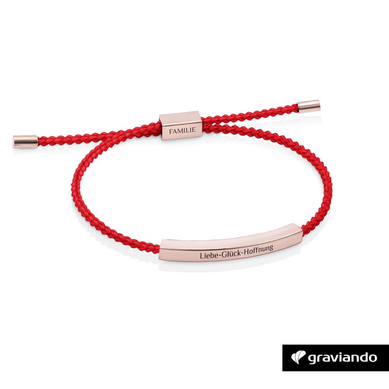 Bracelet homme avec personnalisation bracelet partenaire gravé bracelet enfant cadeau personnel femme femme papy grand-mère Rot | Rosé