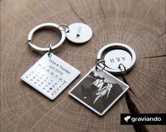 Geschenk für den Muttertag | mit Gravur | personalisierter Anhänger mit Bild | Für Sie | für Mutter | als Heiratsdatums Geschenk