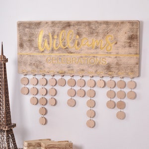 birthday family board birthday calendar Family Calendar Family Celebration Board Birthday Board  Birthday Perpetual calendar