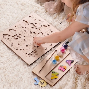 educational toy, wooden puzzle, wooden toy, busy board, sensory board, wood toy puzzle, montessori baby toys, Activity Board