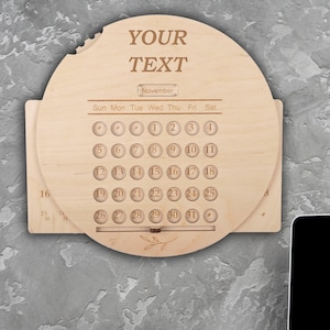 Wooden Calendar. Wooden Perpetual calendar. 2023 wall calendar. Calendar laser cut. Desk calendar