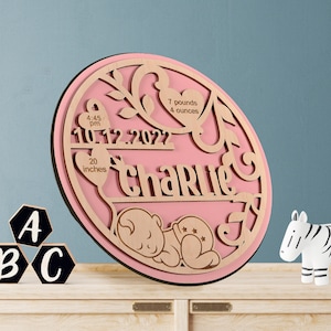 Nursery name sign, round name sign, boy nursery name, girl nursery name, Unique Gift for New Mom