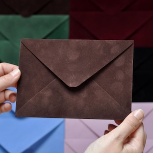 Broun A7 Velvet Envelopes, 5.25x7.25 envelopes, A7 Envelopes, decorative envelopes, wedding envelope