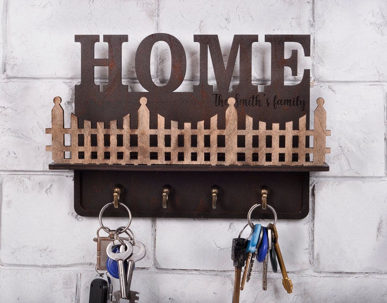 Key Hanger for Wall. Personalized Wood Key Holder. Wall Key Etsy