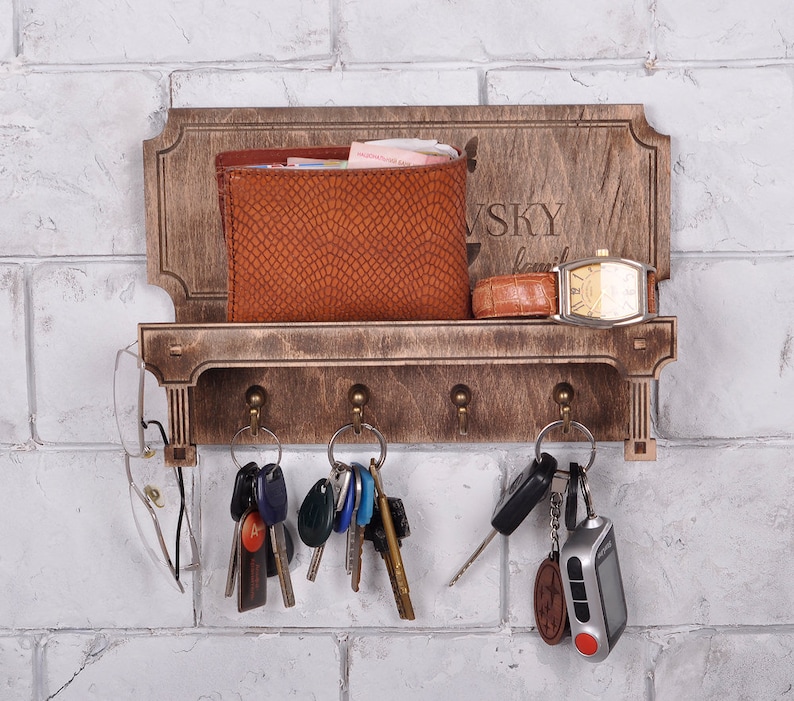 Custom Wood Key Holder for Wall. Personalized Key Holder. Key Etsy