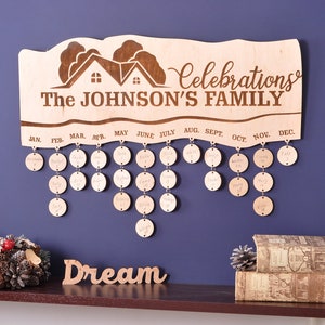 birthday family board birthday calendar Family Calendar Family Celebration Board Birthday Board  Birthday Reminder Family Birthday Sign