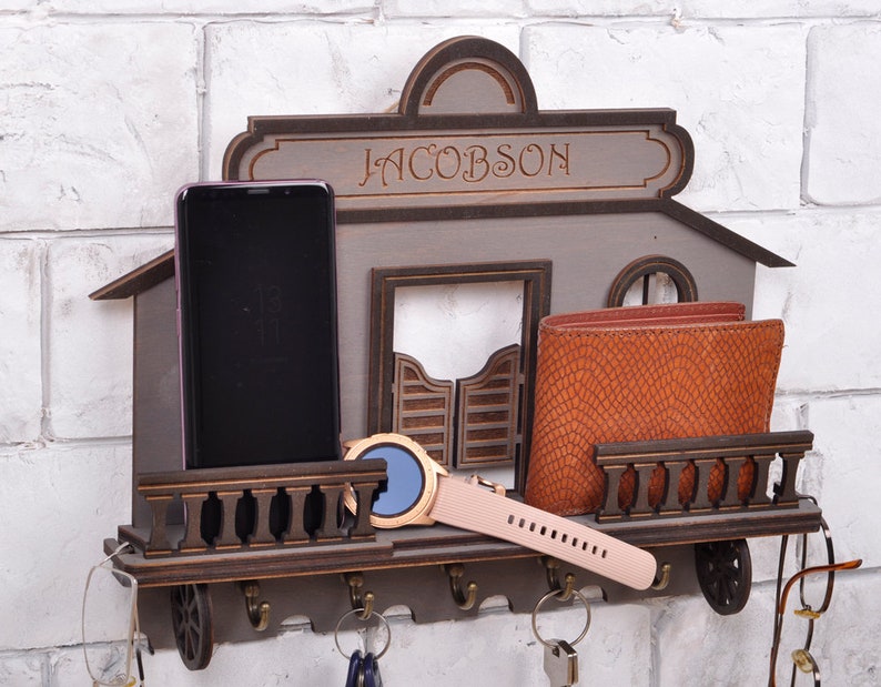 Custom Wood Key Holder For Wall. Personalized Key Holder. Key Etsy