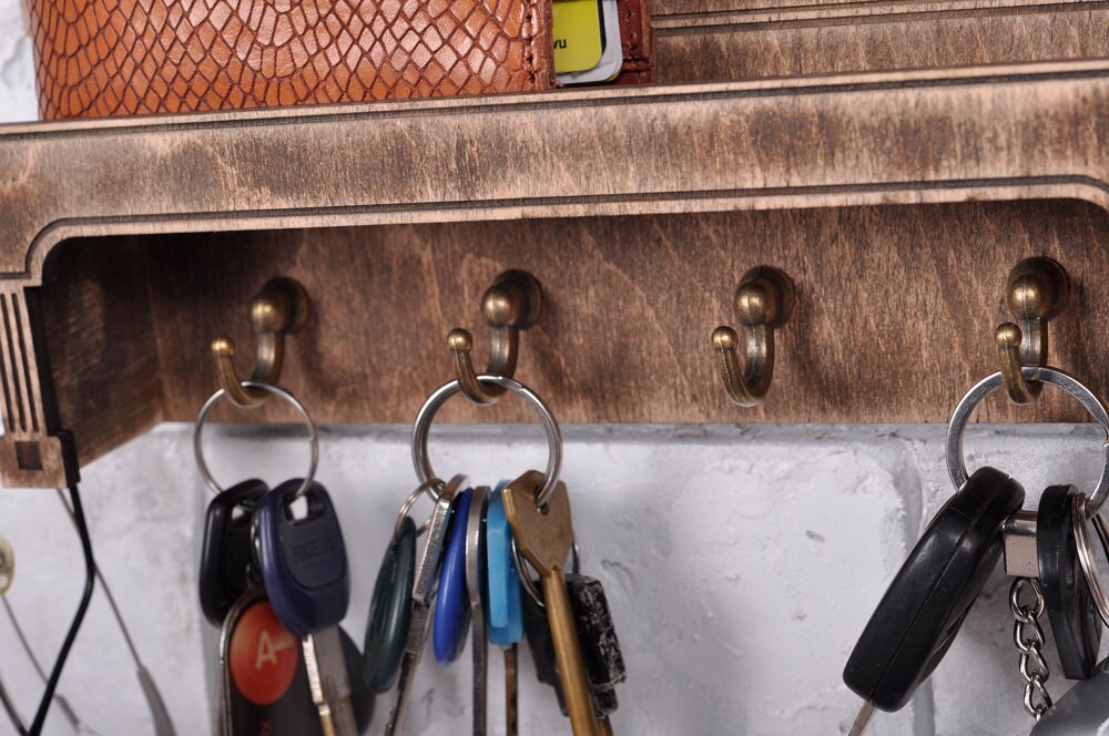 Custom Wood Key Holder For Wall. Personalized Key Holder. Key Etsy