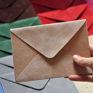 Beige A7 Velvet Envelopes, 5.25x7.25 envelopes, A7 Envelopes, decorative envelopes, wedding envelope