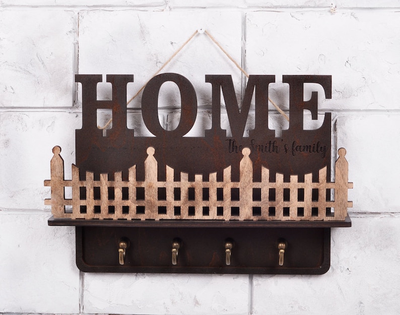 Key Hanger for Wall. Personalized Wood Key Holder. Wall Key Etsy