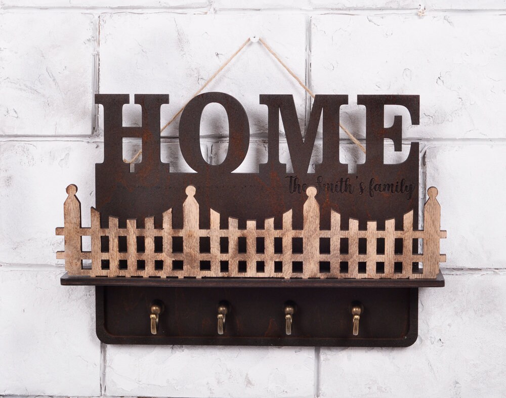 Key Hanger for Wall. Personalized wood Key Holder. Wall Key Etsy