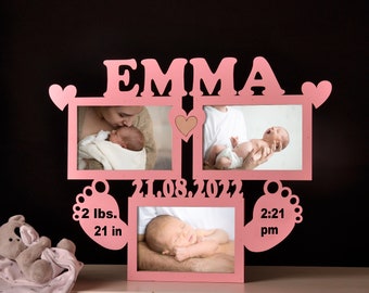 PERSONALISIERT-Baby Bilderrahmen-Geburtsanzeige-Baby Name Rahmen-Neue Baby Bilderrahmen-Baby Shower Geschenk