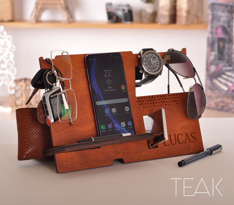 Wood Docking Station Charging Station Desk Organizer Etsy