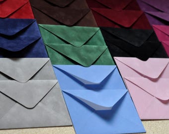 Sobres de terciopelo gris hechos a mano, sobres de invitación A7