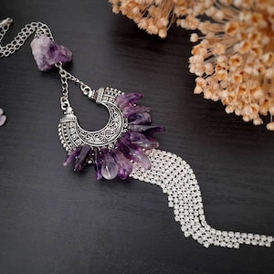 Amethyst crystal car charm Car mirror hanging accessories Car decor Girly cute boho car accessories Rear view mirror accessories Sun catcher