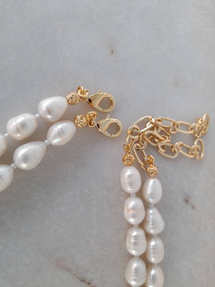 Aquamarine Pearl Modern Boho Pendant Necklace Handmade Jewelry - Etsy
