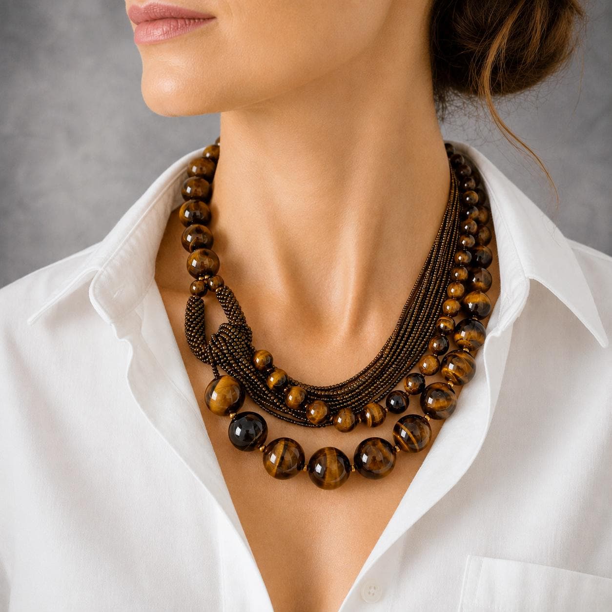 necklace for brown dress dark impact.