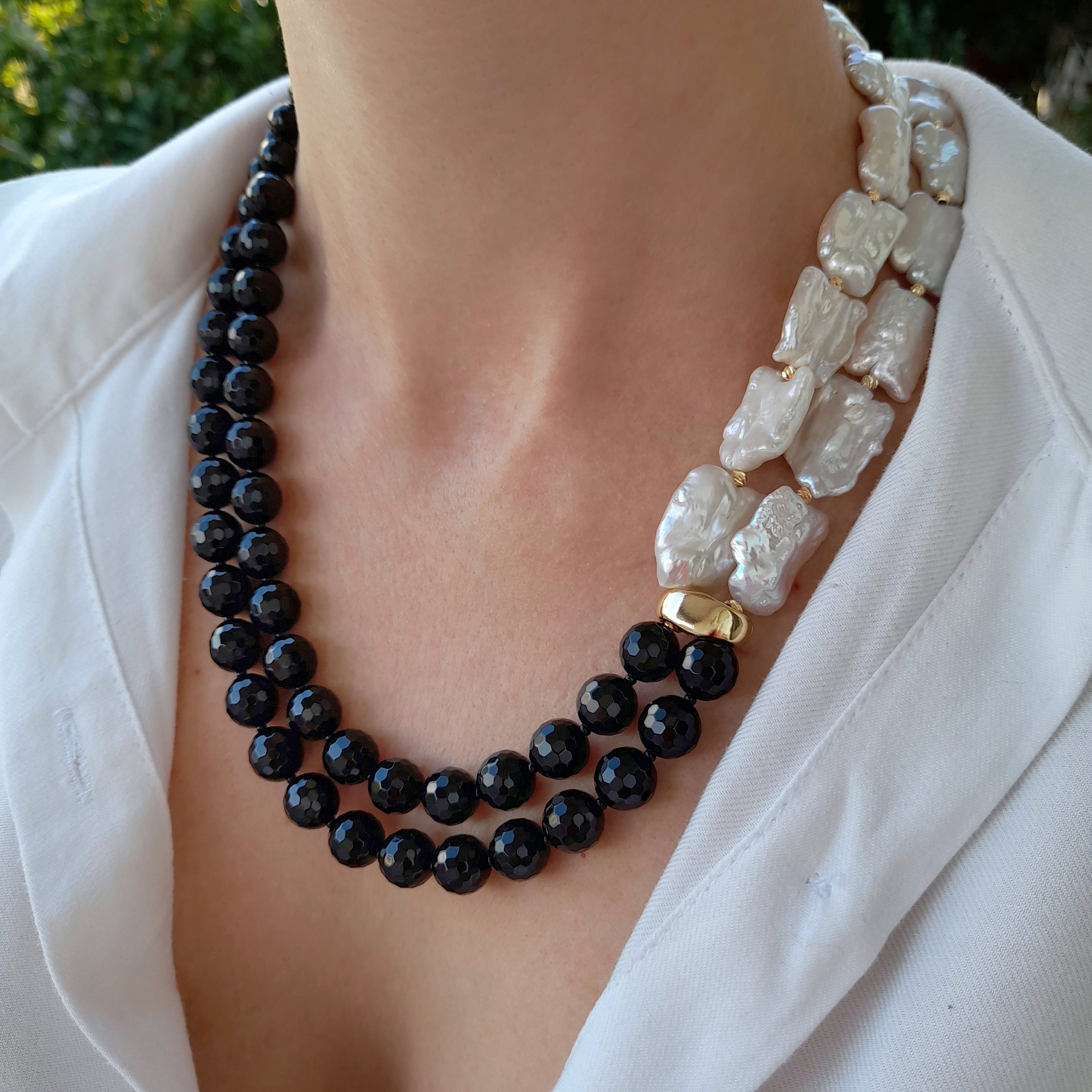 ARO Men's Large Tahitian Pearl & Onyx Necklace | ORA Pearls | Wolf & Badger