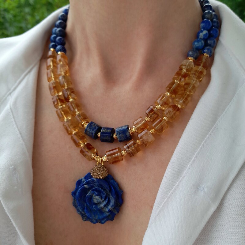 Luxury Alpine Plants Statement Handmade Chunky Necklace