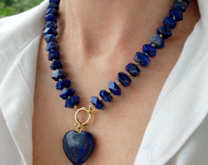 Lapis Stone Statement Necklace Set main image 0