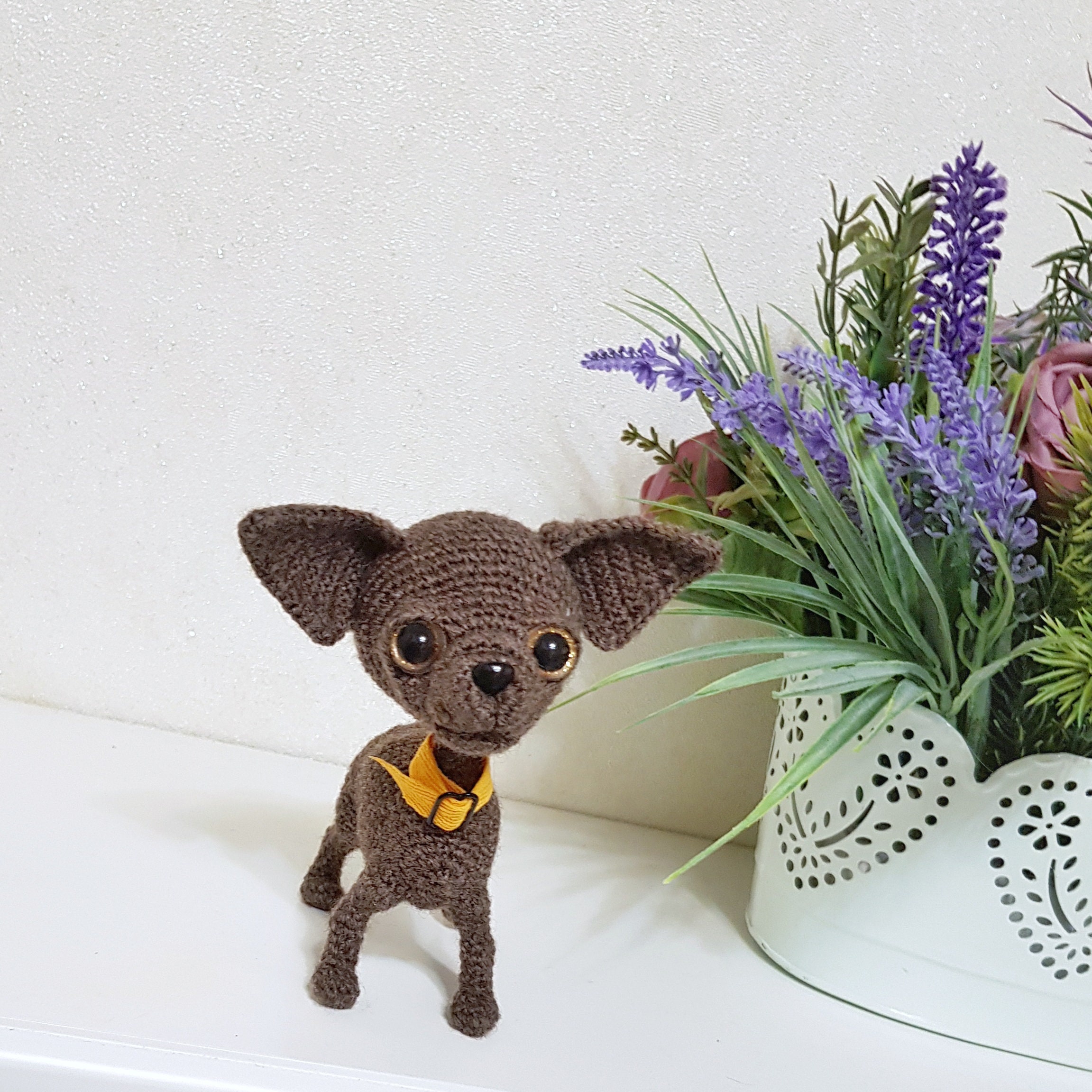 stuffed chihuahua in purse