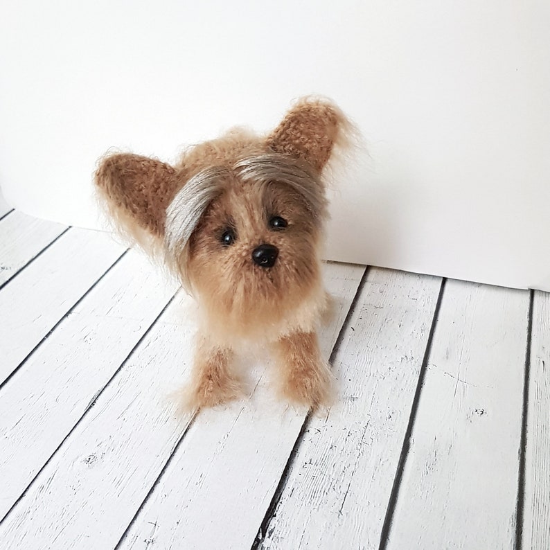 Realistic stuffed dog Yorkshire terrier. Crochet replica of a Etsy
