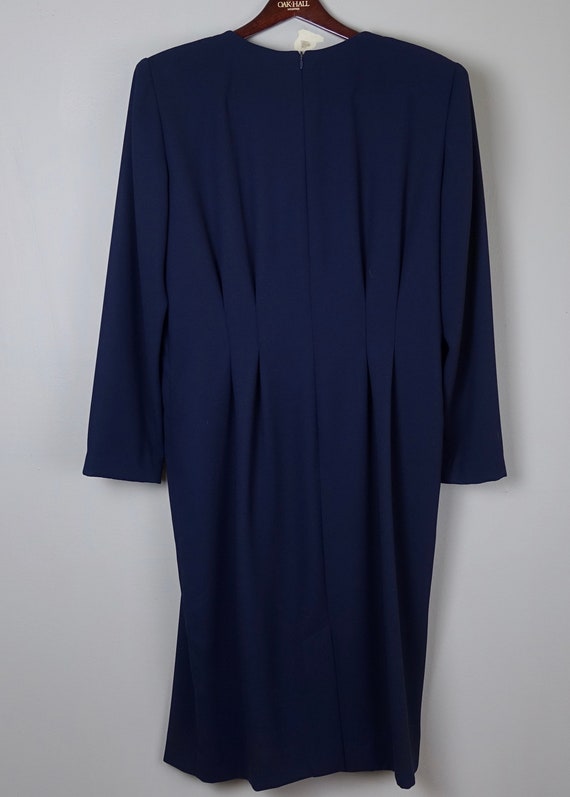 Vintage 80s Navy Sheath dress - image 3