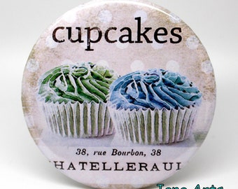 Taschenspiegel - Vintage Cupcakes