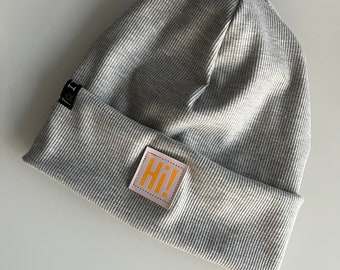 Bonnet hipster gris clair chiné