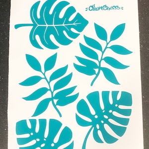 Reptile Rainforest Decals, Rain forest Leaf Stickers, Vivarium Decoration, Water Proof Stickers, Tank Decor