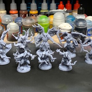 Può includere: Un set di nove miniature di plastica grigia con ali e armi. Le miniature sono in varie pose di combattimento.