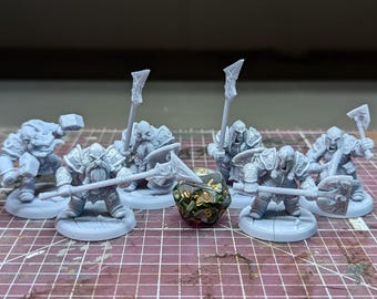 Defenders of Lok-Badar Dwarf Miniatures (w/ Helmets) – Heavily Armored Fantasy Warriors for RPGs