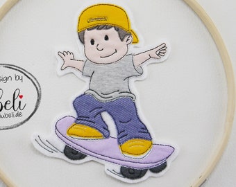 Embroidery file Skater with Cap 13x18 15x24 18x30 Embroidery Boys Skateboard skate