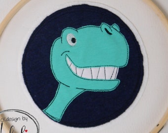 Stickdatei Dino Button 10x10 13x18 15x24 18x30 Embroidery Dinosaur