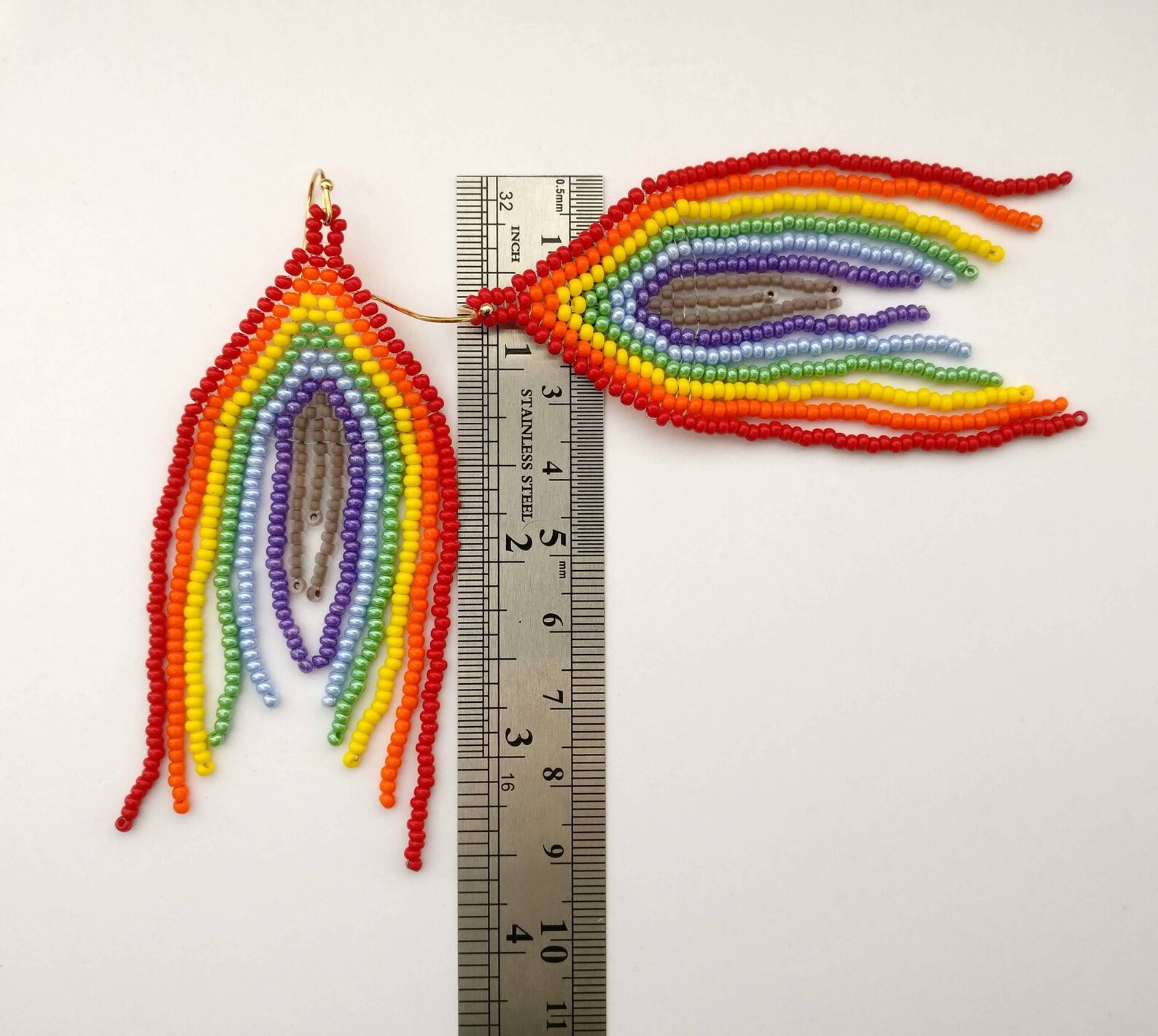 beaded pride earrings