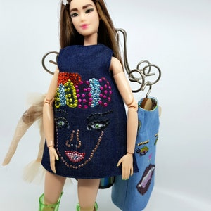 Dress Jeans with hand painted face. image 1