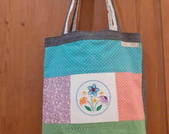 bestickte Wendetasche "Blumen"