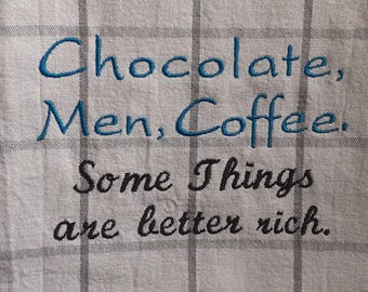 Embroidered tea towel