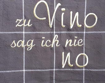 Embroidered tea towel